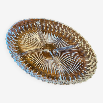 Vintage chiseled glass aperitif dish