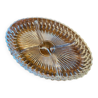 Vintage chiseled glass aperitif dish