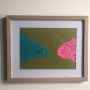 Œuvre papier de couleur tête à tête