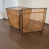 Mid-Century Rattan and Metal Storage Box by Rohe Noordwolde, 1950s