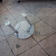 glass coffee table with 2 rotating trays
