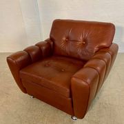 Vintage Danish mid-century Svend Skipper leather club chair 1970s