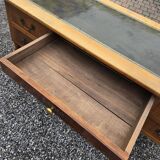 Solid cherry wood desk with leather top