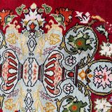 Vintage Turkish silk carpet handmade 74x146 cm