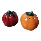 Salt shaker and pepper vintage ceramic slurry vegetables