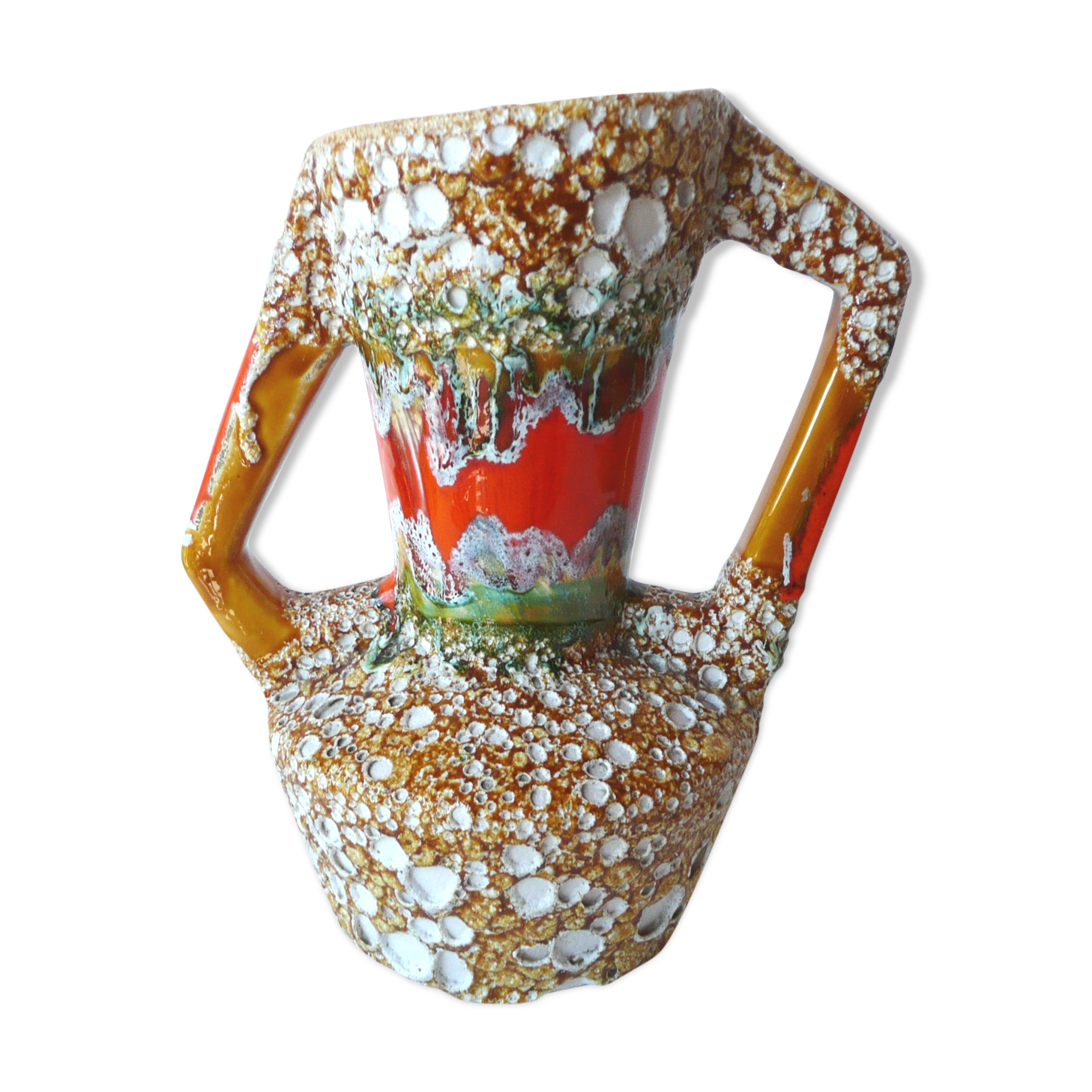 Vase amphore forme libre fat lava Vallauris