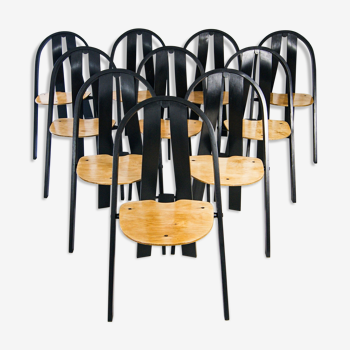 Ensemble de 10 chaises danoises en hêtre
