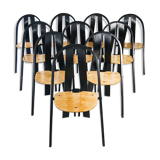 Set of 10 Danish Stacking Chairs in Beech