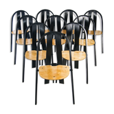 Set of 10 Danish Stacking Chairs in Beech
