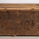 Coffre ancien patiné vert olive (c.1920) #53