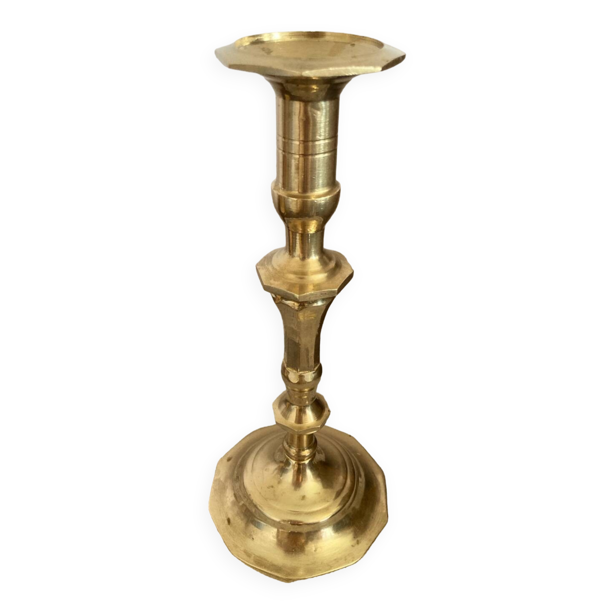 Solid brass candle holder