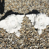 2 old cherubin wall lamps in plaster