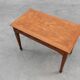 Art Deco carved oak Desk or Table with copper details, Belgium 1920s