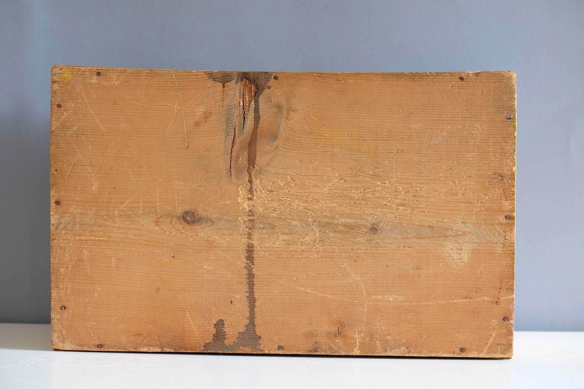 Ancient rice starch wooden case trunk W. Paterson, france