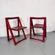Mid-century Italian red foldable chairs by Aldo Jacober for Bazzani, 1960s, set of 2