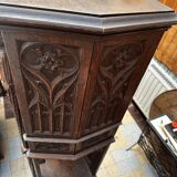 Pair of Gothic style cabinets in dark oak from the 19th century.