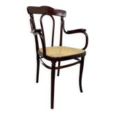 Chaise de bureau Thonet avec assise en rotin