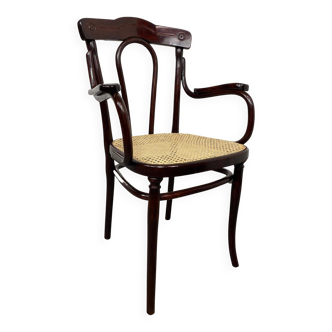 Thonet office chair with a rattan seat