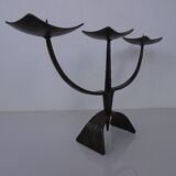 German Brutalist Iron Candleholder, 1960s