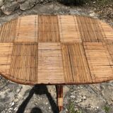 Extension rattan table circa 1960