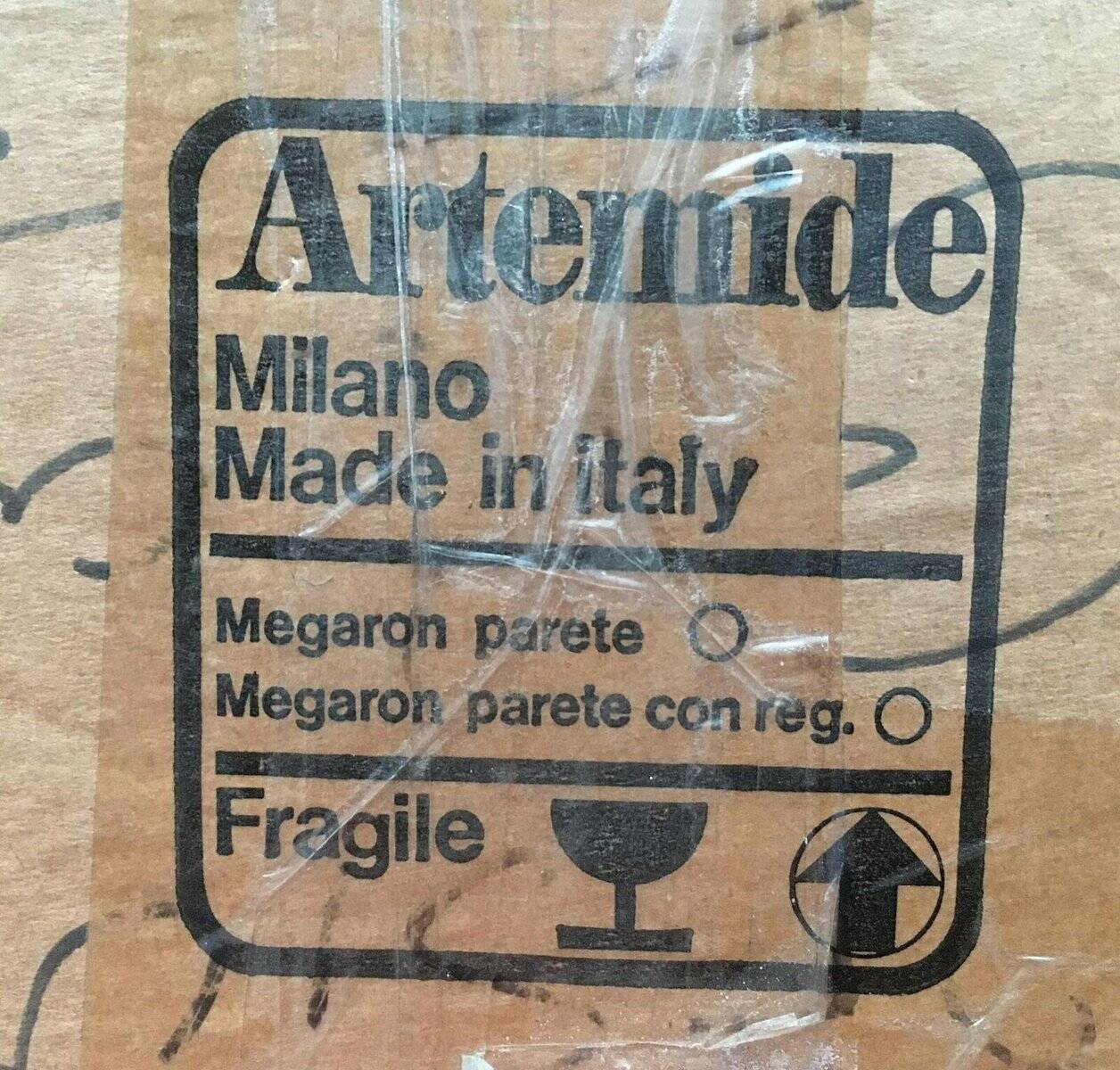 Italian postmodern model Wall lamp Megaron Parete by Gianfranco Frattini for Artemide, 1970s