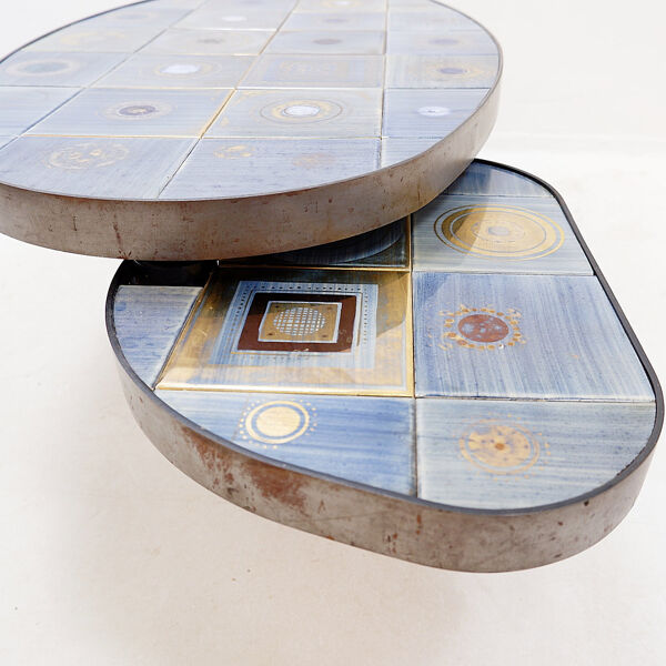 Table basse ovale par Georges Pelletier pour La Roue Vallauris - France, 1970