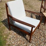 Pair of Scandinavian teak armchairs
