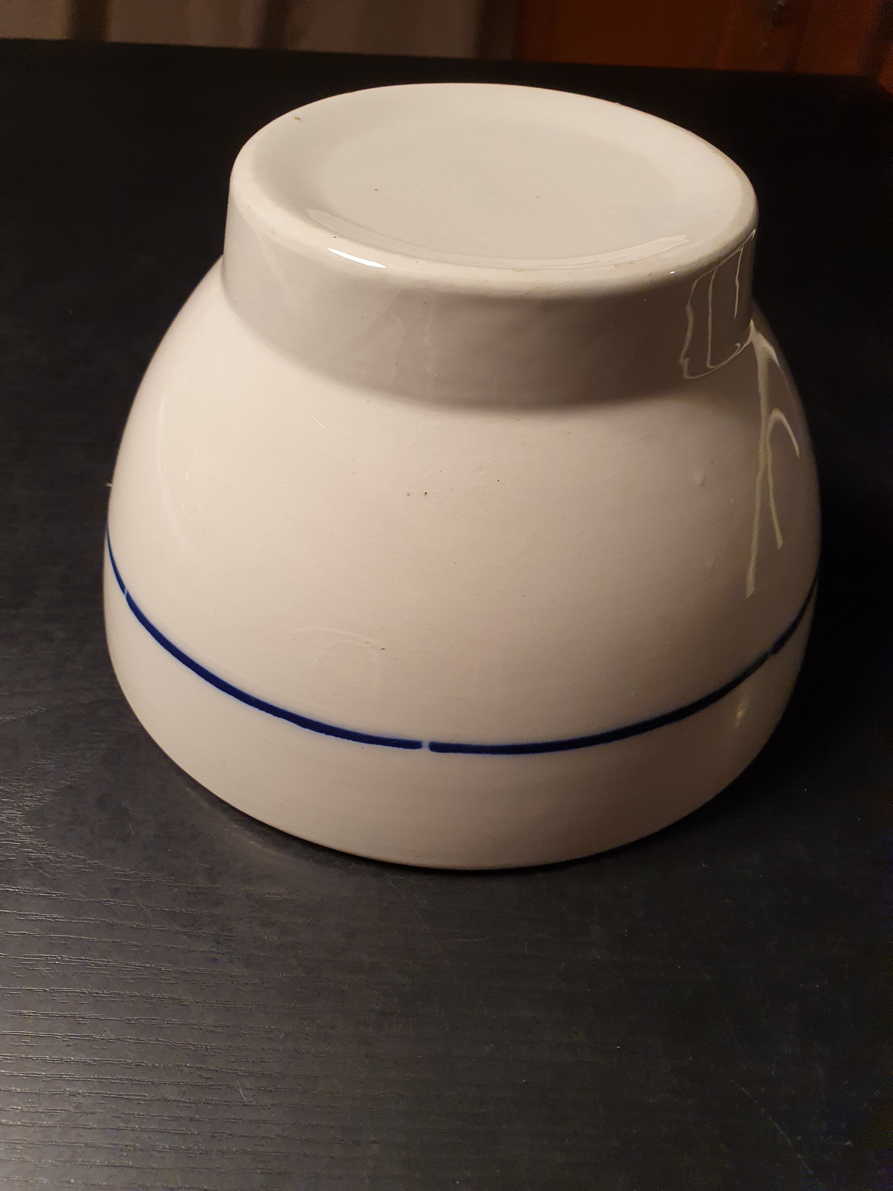 Blue pink decor faience bowl