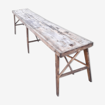 1900s factory long coffee table in poplar