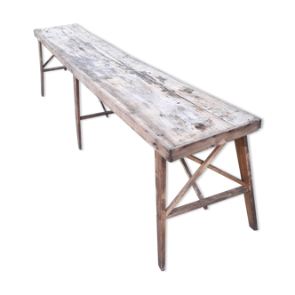 1900s factory long coffee table in poplar