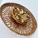 Vintage rattan basket wicker wall light 32 cm