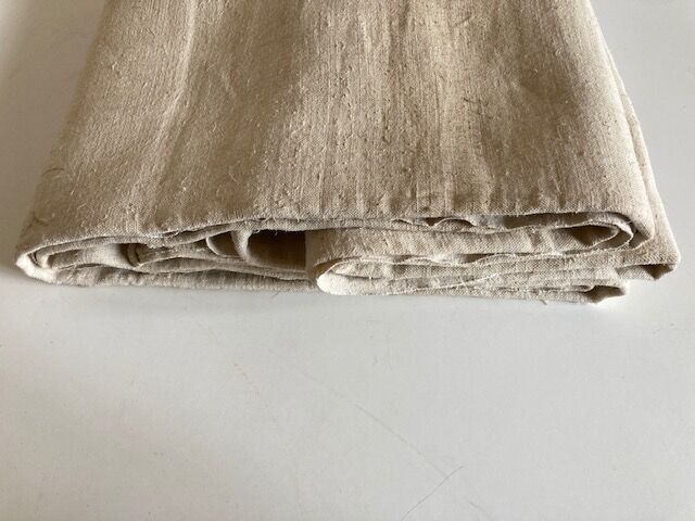 Nappe de ferme 19e en chanvre brut linge de réserve 270cm