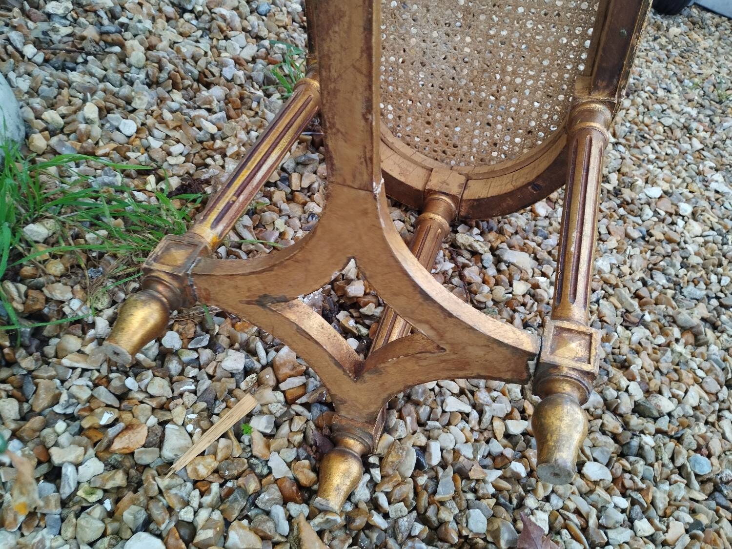 Louis XVI style gilded wood piano bench