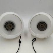 Pair of opaline pendant lights
