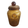 Handmade jar in blown bubbled glass Biot amber