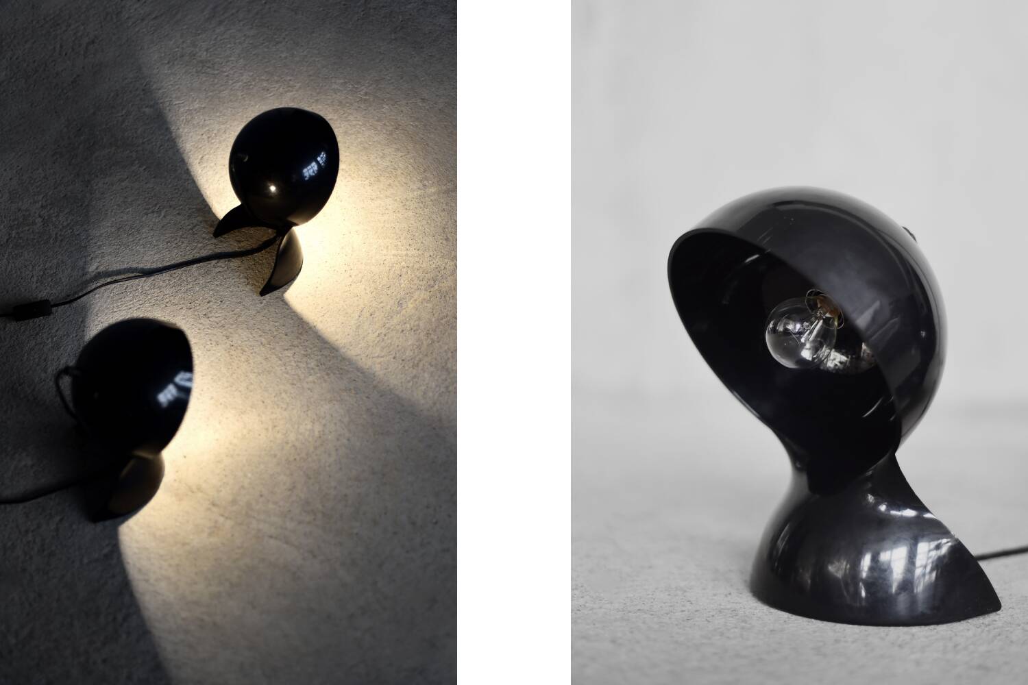 Vintage Modern Black Dalù Table Lamp by Vico Magistretti for Artemide, 1960