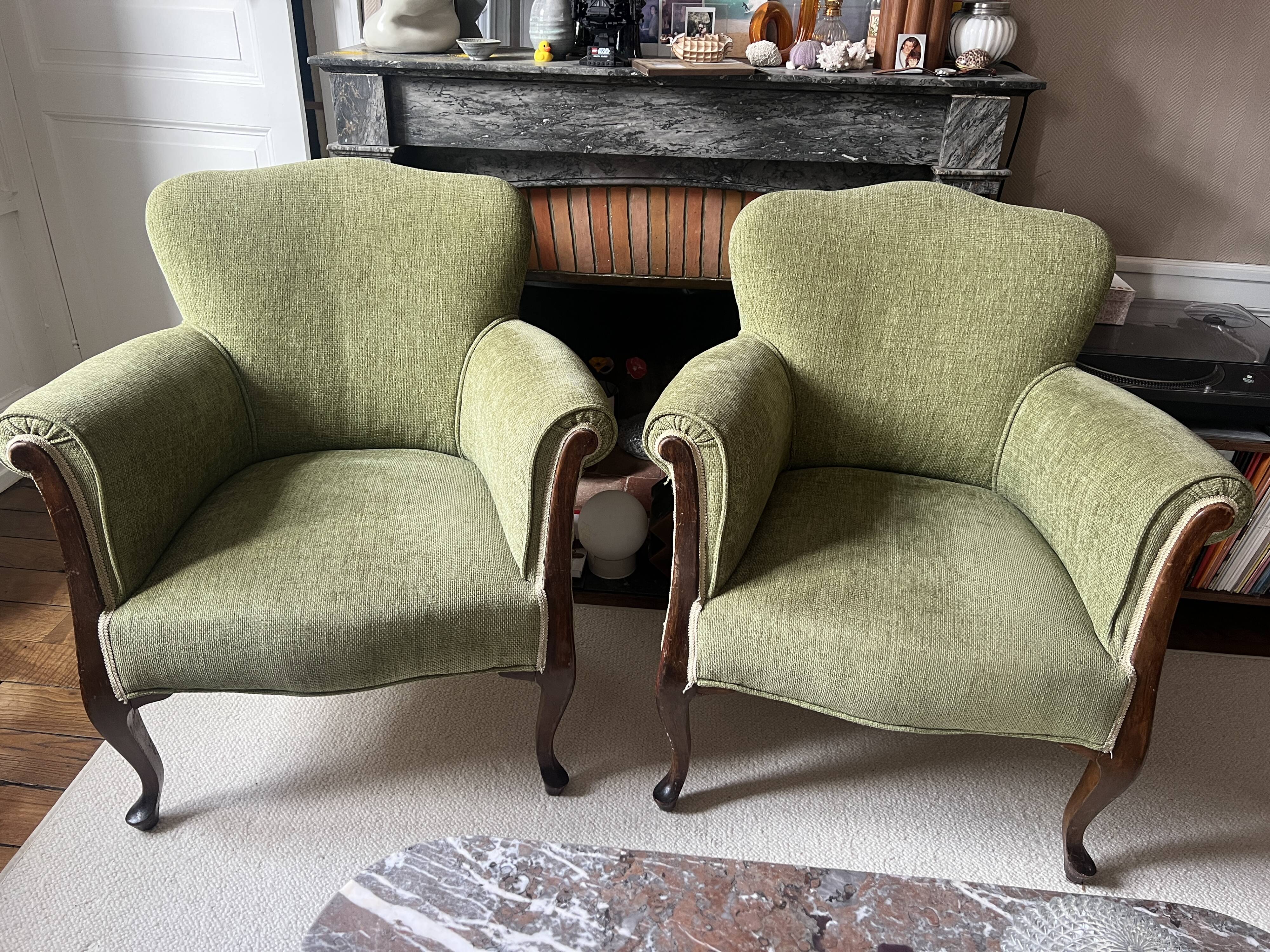 Paire de fauteuils vintage années 60 – esprit scandinave