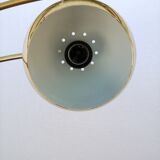 Floor lamp arc 3 globes, Space age in brass and marble by Goffredo Reggiani 1960
