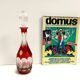 Bohemian Transparent and Red Crystal Decanter Bottle by Dresden Crystal, Germany