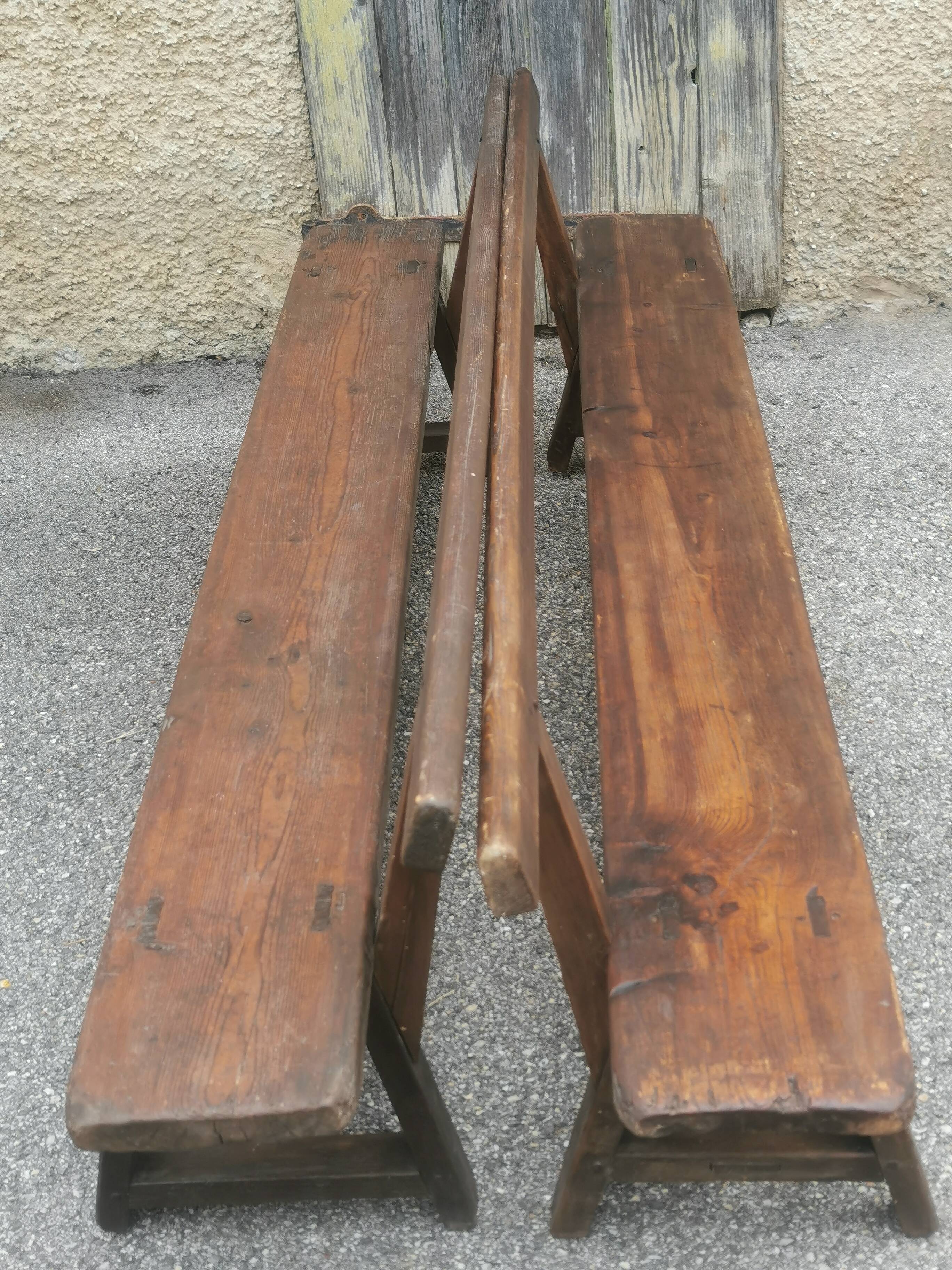 Pair of antique 19th century benches