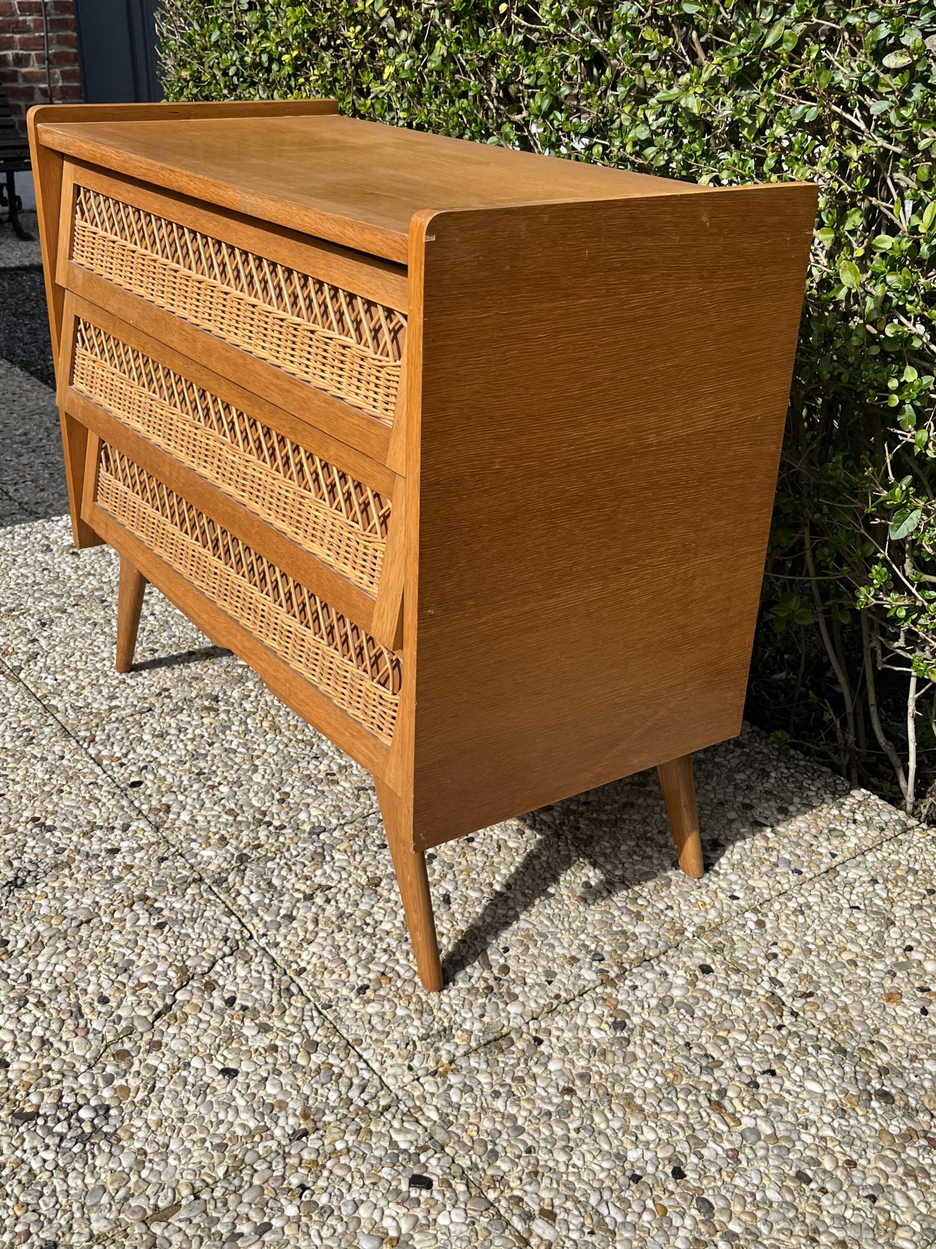 Rattan chest of drawers feet compass