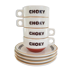 Ensemble de 4 tasses et 4 sous-tasses chocolat Choky bistrot publicitaire - vintage
