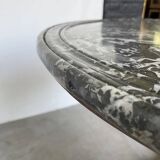 Empire walnut and marble pedestal table, late 19th century
