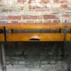 Art Deco style console in dark walnut rubber tree and chrome foot