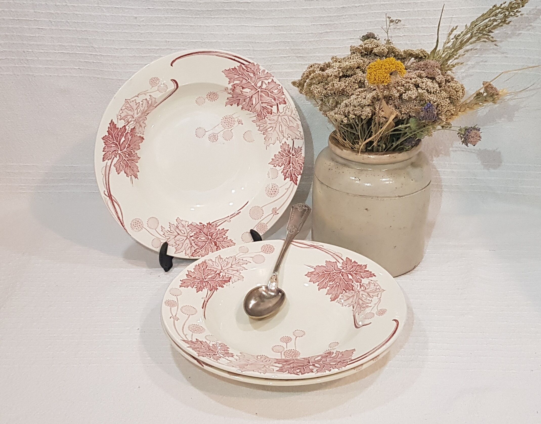 3 tablespoons in Luneville model Platane earthenware, iron earth