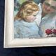 Tableau ancien, mère et enfant, style impressionniste début XXe