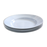 Set of 4 Moulin des Loups soup plates, vintage French, rustic