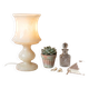 White alabaster lamp, sculpted, retro chic vintage.