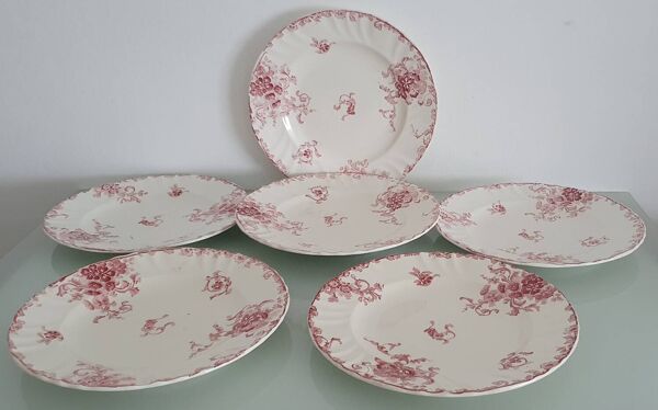 Lot de 6 assiettes Émaux de Longwy- modèle Beauvais- 1930s