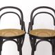 Pair of Bentwood Bar Stools with Vienna Cane Seats – Thonet Style, Black